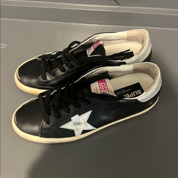 Golden Goose Black and Silver Athletic Shoes - Picture 1 of 5
